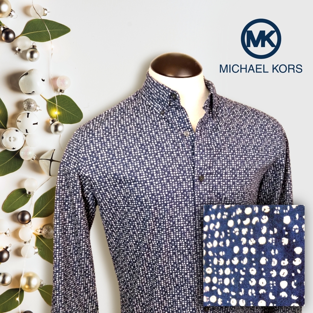Michael Kors Men's Large Long-sleeve Button-Down Casual Dress Shirt